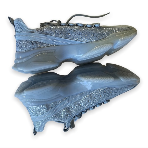 Steve Madden Blue Athletic Shoes Maxima Glam Boyfriend Sneakers Rhinestones 7.5 - Picture 11 of 13